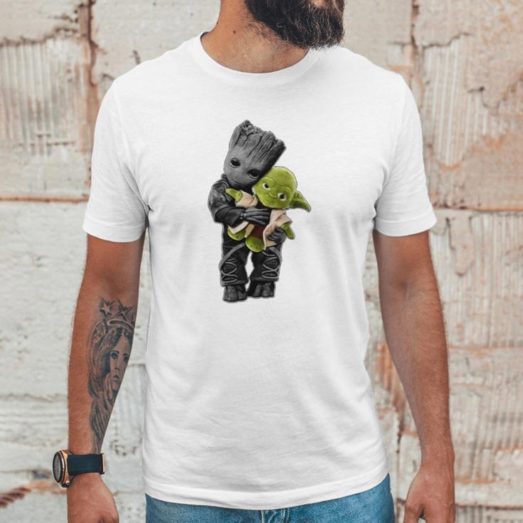 Baby Groot Hugging Baby Yoda Unisex T-Shirt Gifts for Him