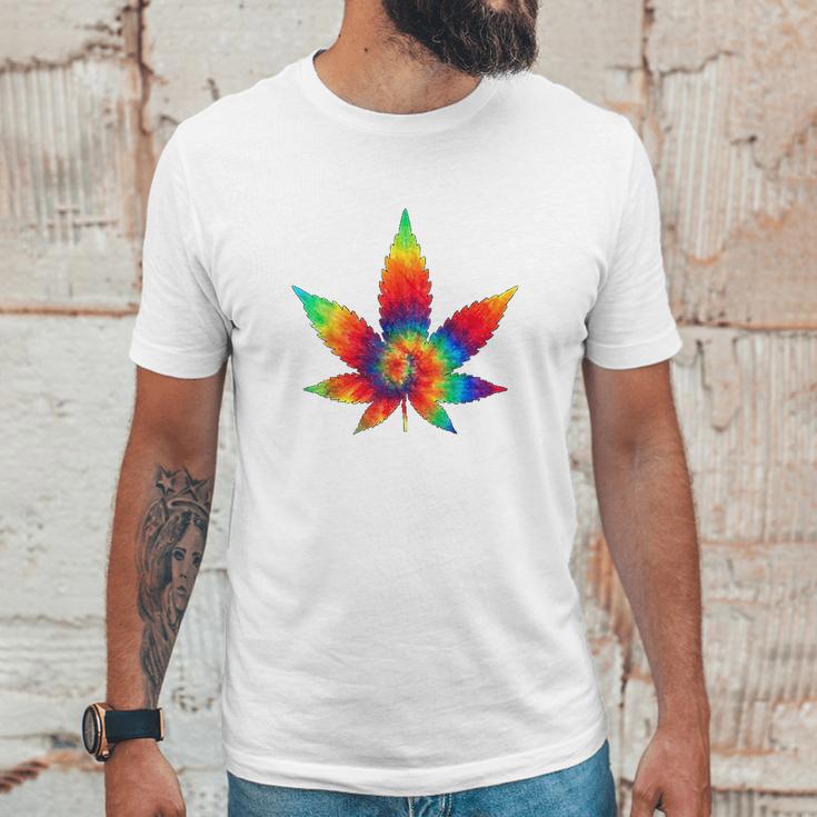 Cannabis Tie Dye Hippie Stoner Gift Unisex T-Shirt Gifts for Him