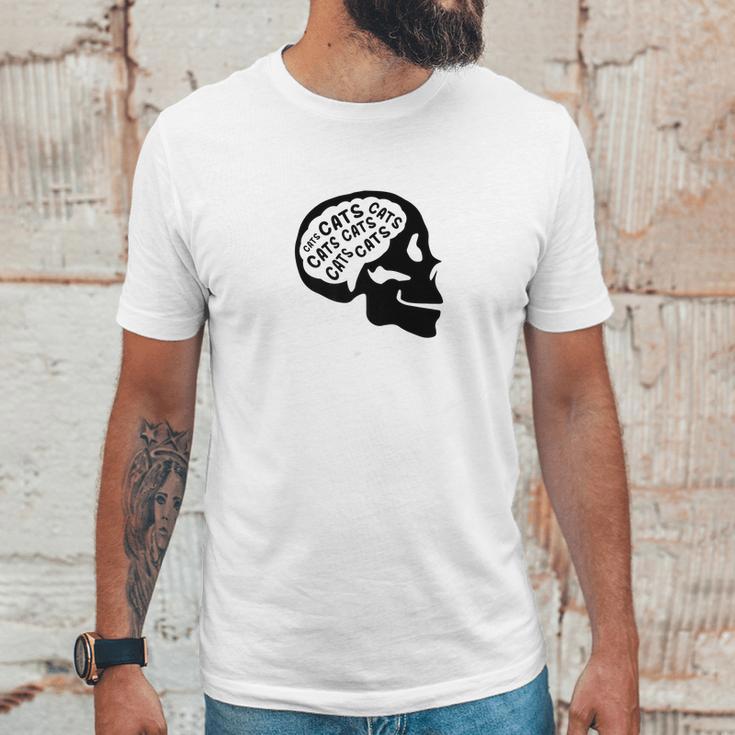 Cats On The Brain Cool Thinking About Cats Unisex T-Shirt Gifts for Him