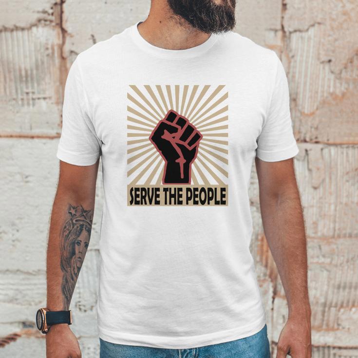 Communist Propaganda Socialist Fist Serve The People Unisex T-Shirt Gifts for Him