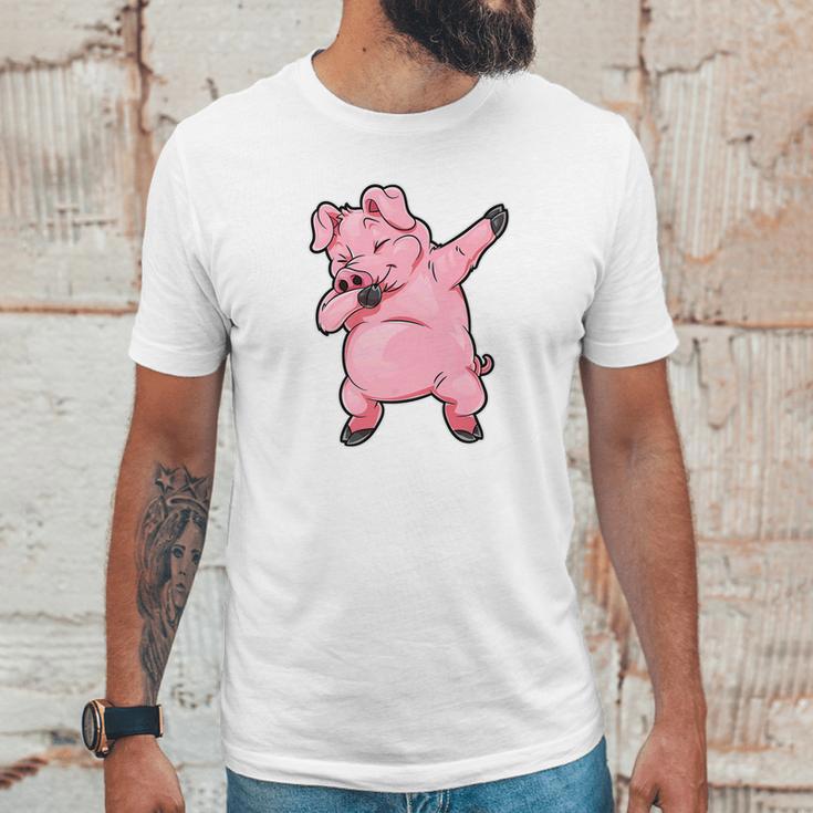 Dabbing Pig Funny Piggy Farm Farmer Pig Dab Dance Unisex T-Shirt Gifts for Him