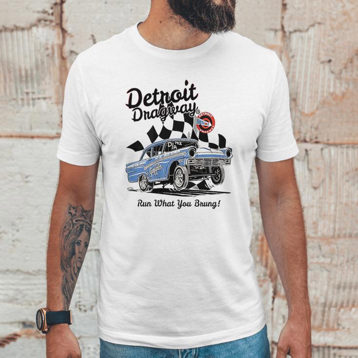 Detroit Dragway Run What You Brung Gasser Unisex T-Shirt Gifts for Him