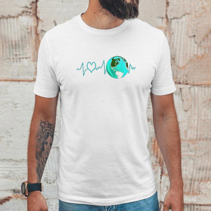 Earth Day Heartbeat Recycling Climate Change Activism Gift Unisex T-Shirt Gifts for Him