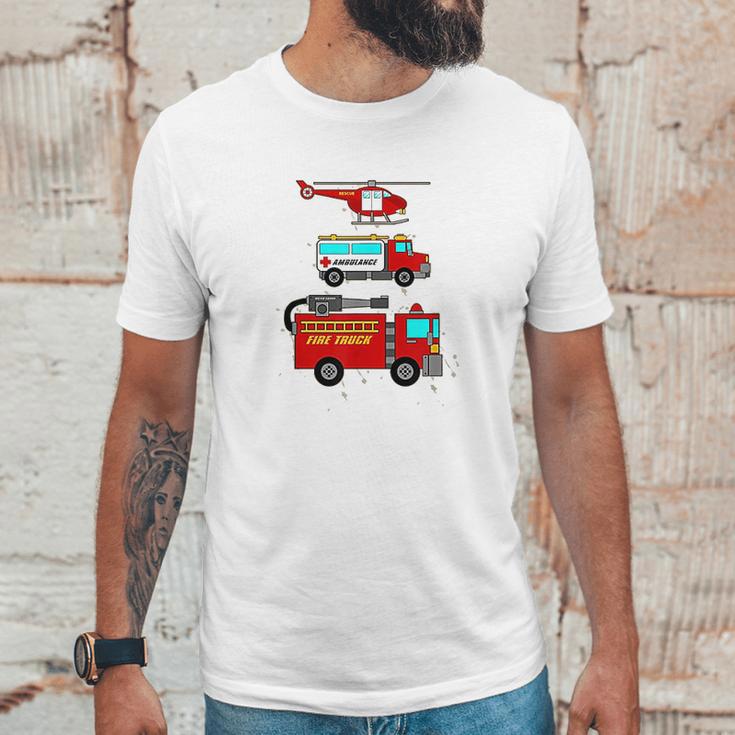 Ems Fire Truck Ambulance Rescue Helicopter Unisex T-Shirt Gifts for Him