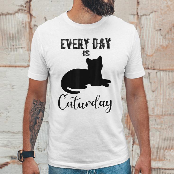 Everyday Is Caturday Funny Black Cat Lovers Gifts Unisex T-Shirt Gifts for Him