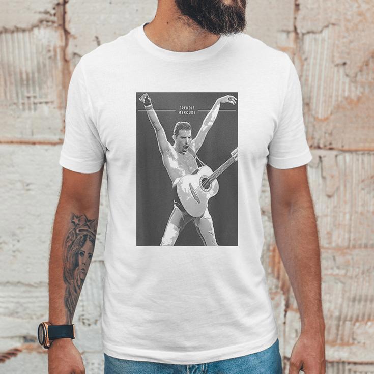 Freddie Mercury Official Live Arms Guitar Unisex T-Shirt Gifts for Him