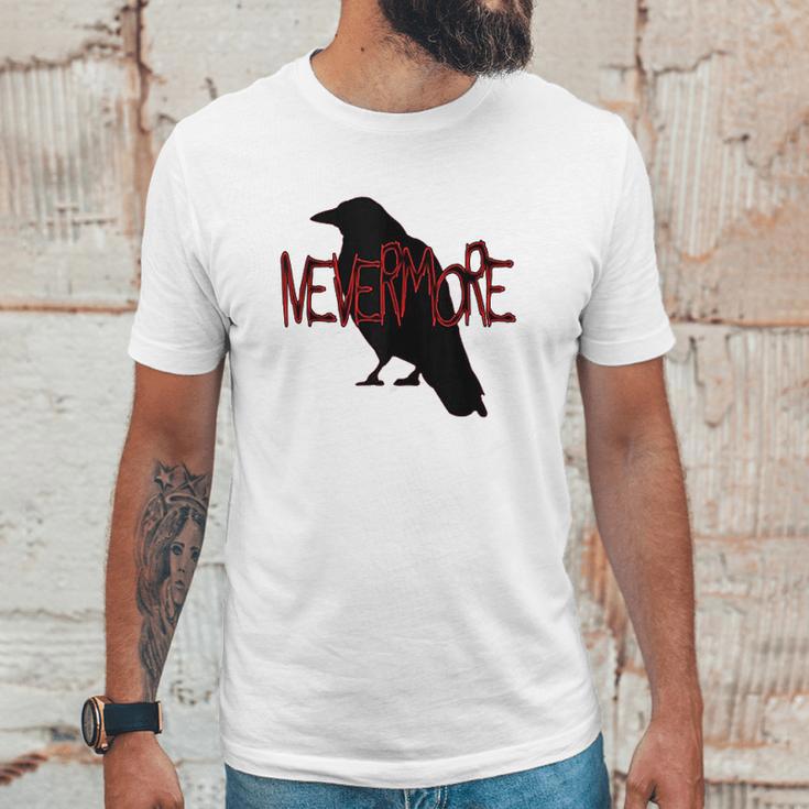 Gothic Nevermore Raven Edgar Allan Poe Gift Unisex T-Shirt Gifts for Him