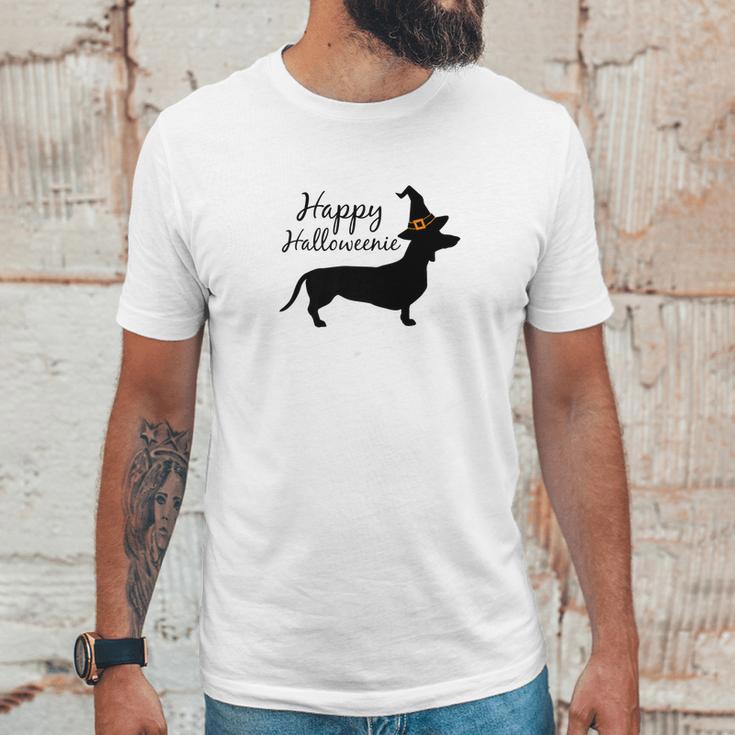 Happy Halloweenie Dachshund Wiener Dog Halloween Tee Unisex T-Shirt Gifts for Him