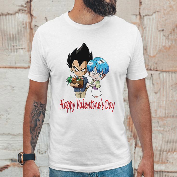 Happy Valentine Day Vegeta And Bulma Couple Unisex T-Shirt Gifts for Him