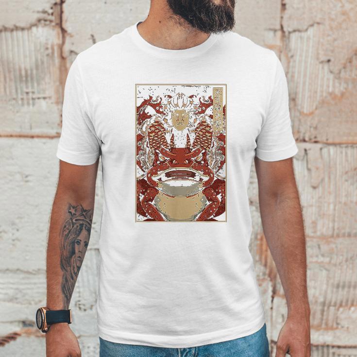 Japanese Artwork Samurai Riding Wild Toad Nippon Kanji Unisex T-Shirt Gifts for Him