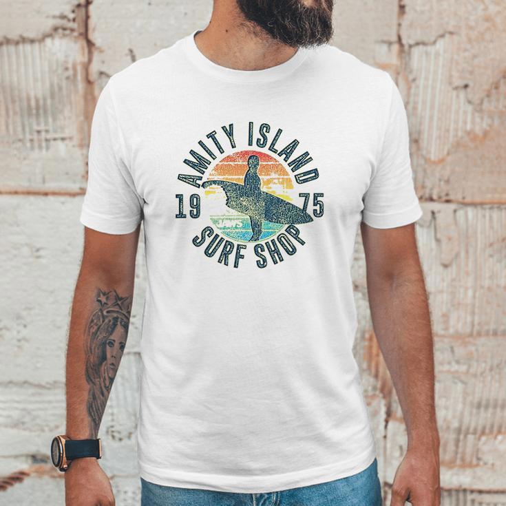 Jaws Amity Island Surf 1975 Yellow Heather Unisex T-Shirt Gifts for Him