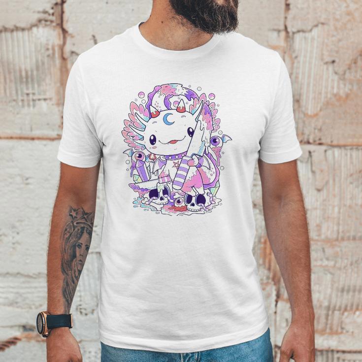 Kawaii Pastel Goth Cute And Creepy Axolotl Knife Unisex T-Shirt Gifts for Him