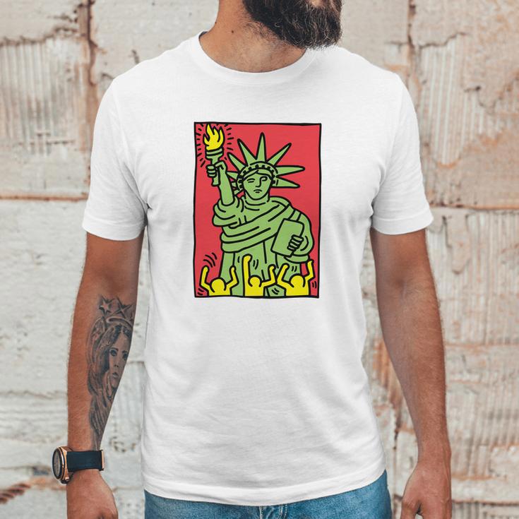 Keith Haring Funny Lady Liberty Unisex T-Shirt Gifts for Him