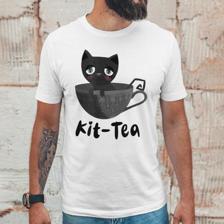 Kit-Tea Cat Lovers Creepy Kawaii Pastel Goth Kitten Teacup Unisex T-Shirt Gifts for Him