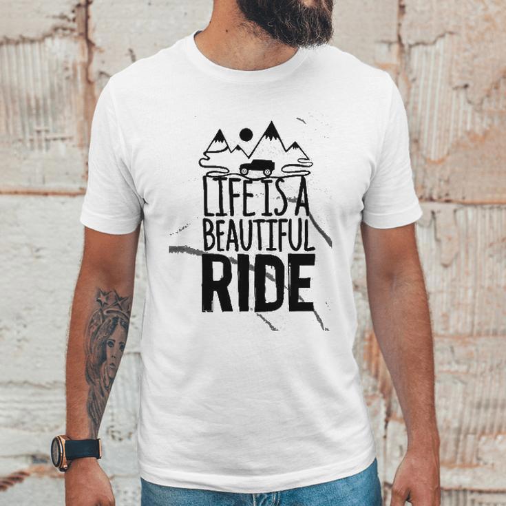 Life Is A Beautiful Ride Style Outline On An Offroad Ash Gray Made In Usa Unisex T-Shirt Gifts for Him