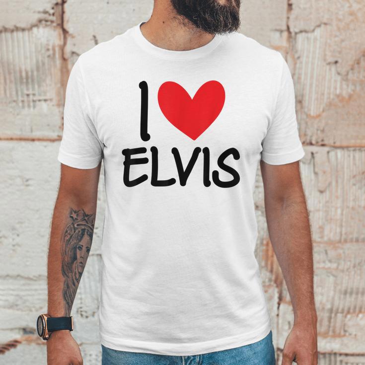 I Love Elvis Name Personalized Men Guy Bff Friend Heart Boys Unisex T-Shirt Gifts for Him