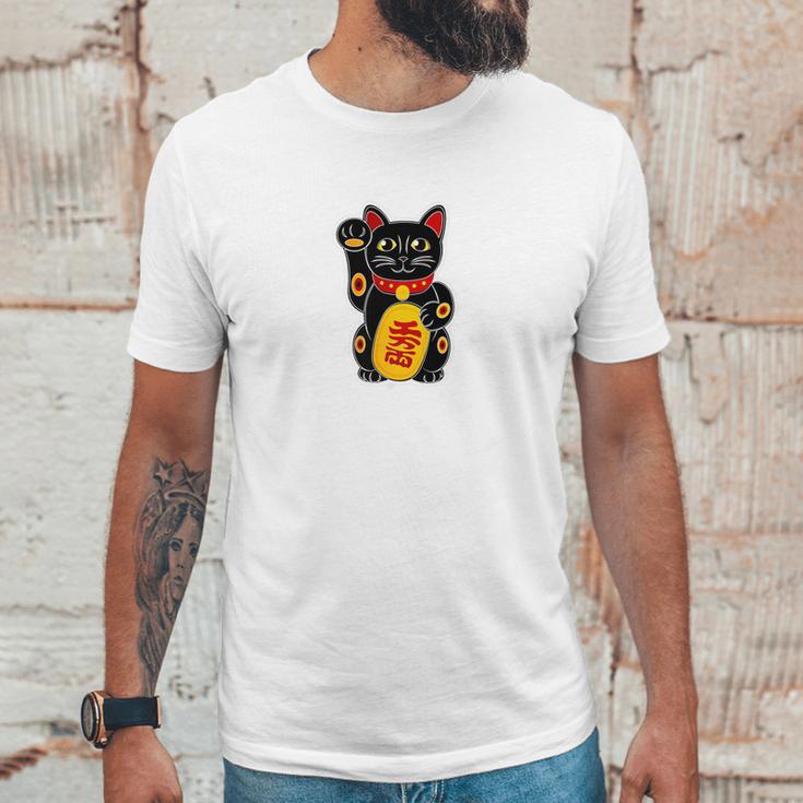 Magic Black Maneki Neko Money Beckoning Lucky Cat Unisex T-Shirt Gifts for Him