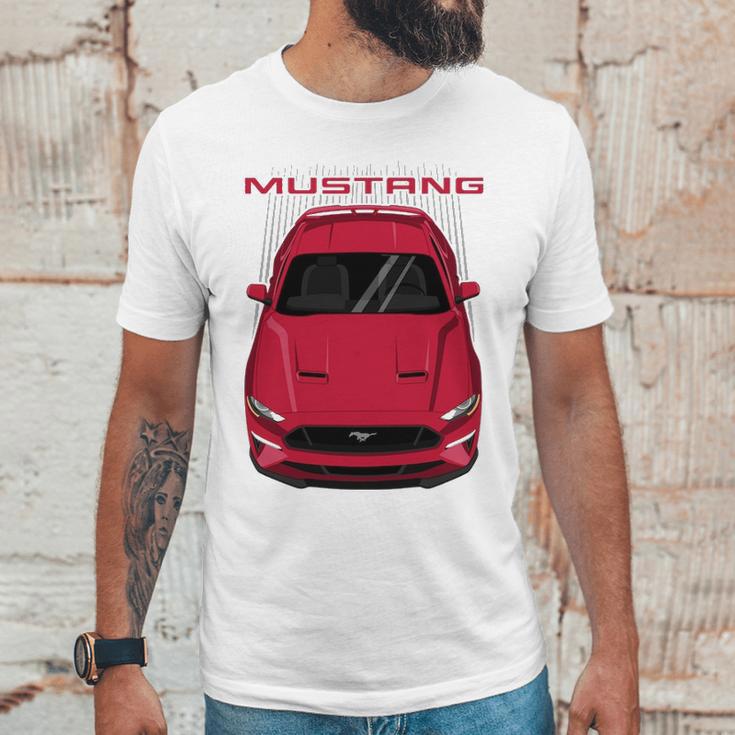 Mustang Gt 2018 To 2019 Ruby Red Unisex T-Shirt Gifts for Him