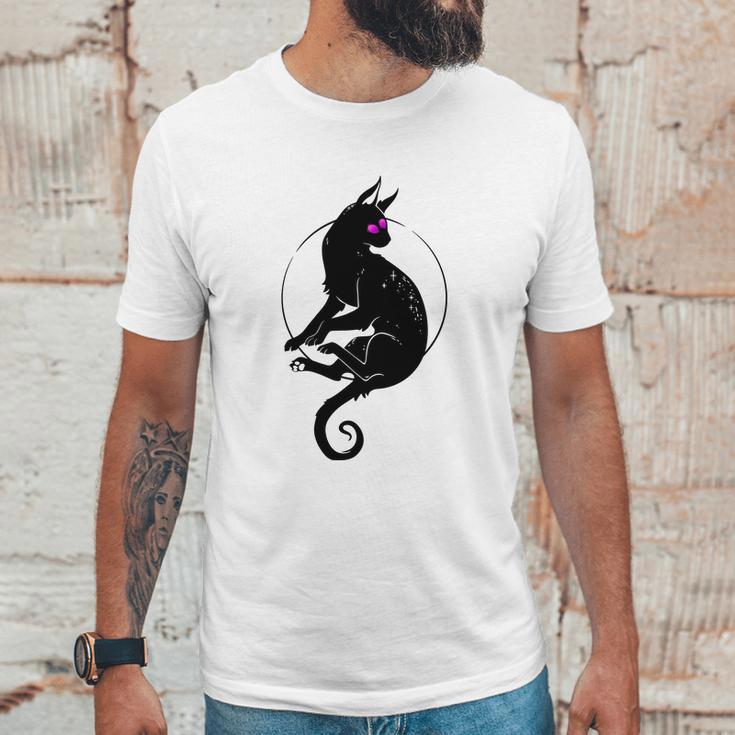 Mystic Black Cat With Third Eye Unisex T-Shirt Gifts for Him