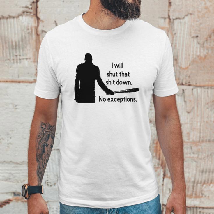 Negan Shut Down No Exceptions Walking Dead Unisex T-Shirt Gifts for Him