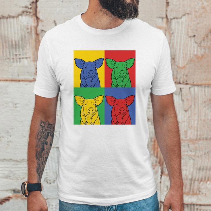 Pig Pop Art Retro Piggy Tee Unisex T-Shirt Gifts for Him