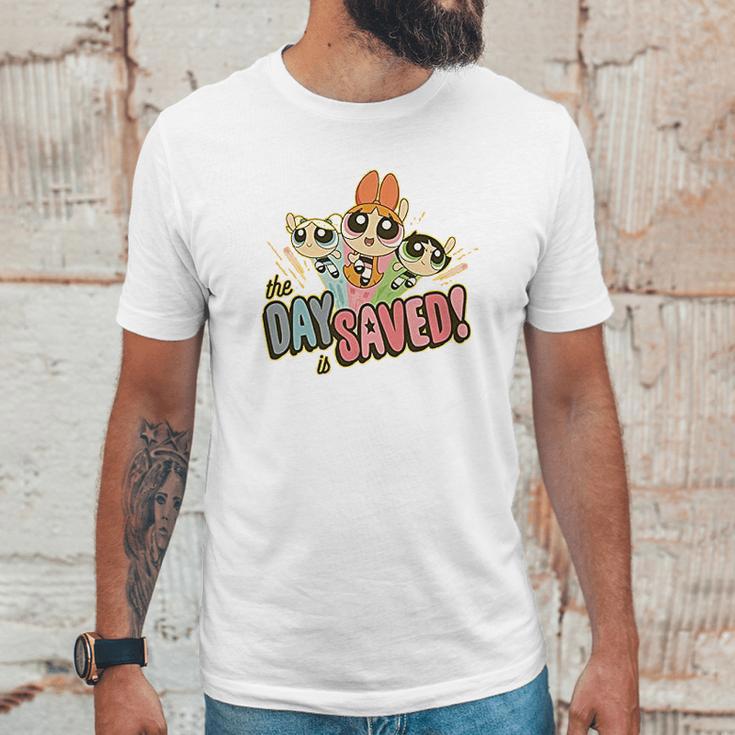 Powerpuff Girls The Day Is Saved Pattern Unisex T-Shirt Gifts for Him