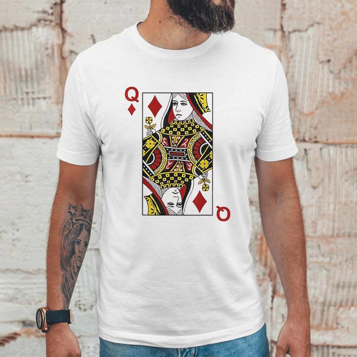 Queen Of Diamond Cards Poker Q Unisex T-Shirt Gifts for Him