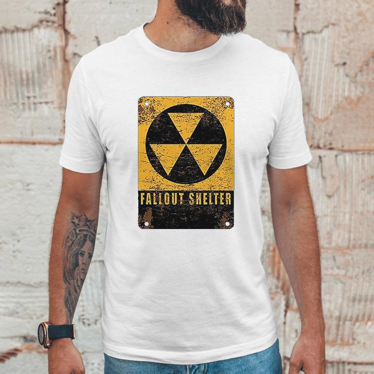 Radiation Radioactive Fallout Shelter Unisex T-Shirt Gifts for Him