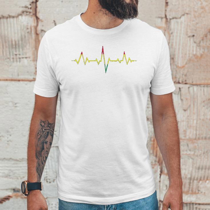 Reggae Music Heartbeat Rastafari Rasta Unisex T-Shirt Gifts for Him