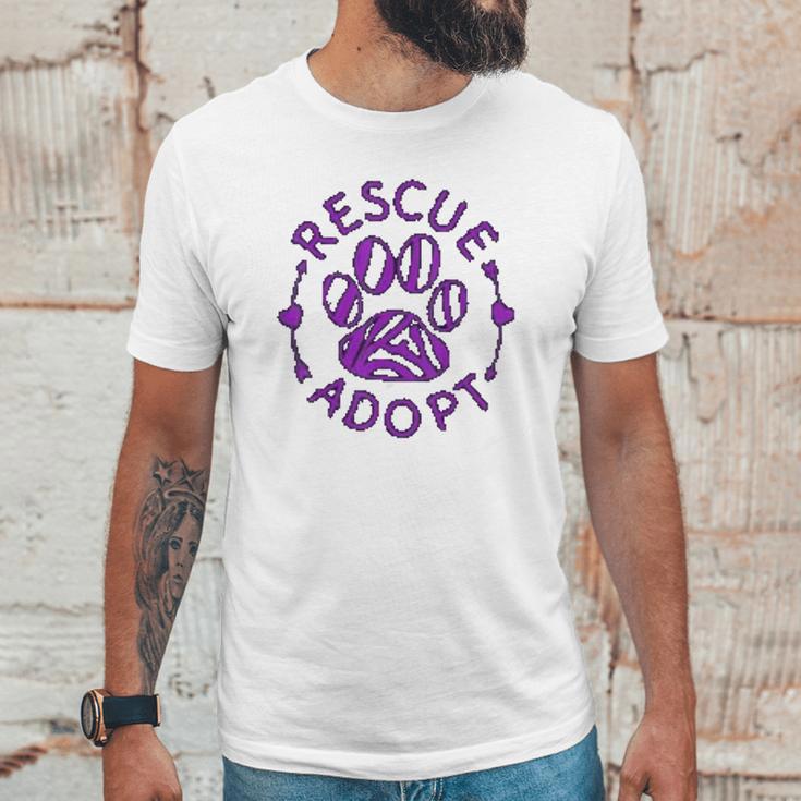 Rescue Adopt Animal Lover Love Cats Dogs Paws Print Lover Unisex T-Shirt Gifts for Him