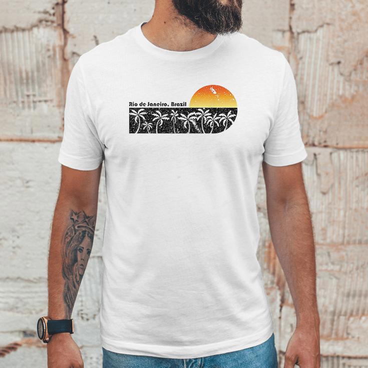 Retro Rio De Janeiro Beach Sunset Unisex T-Shirt Gifts for Him