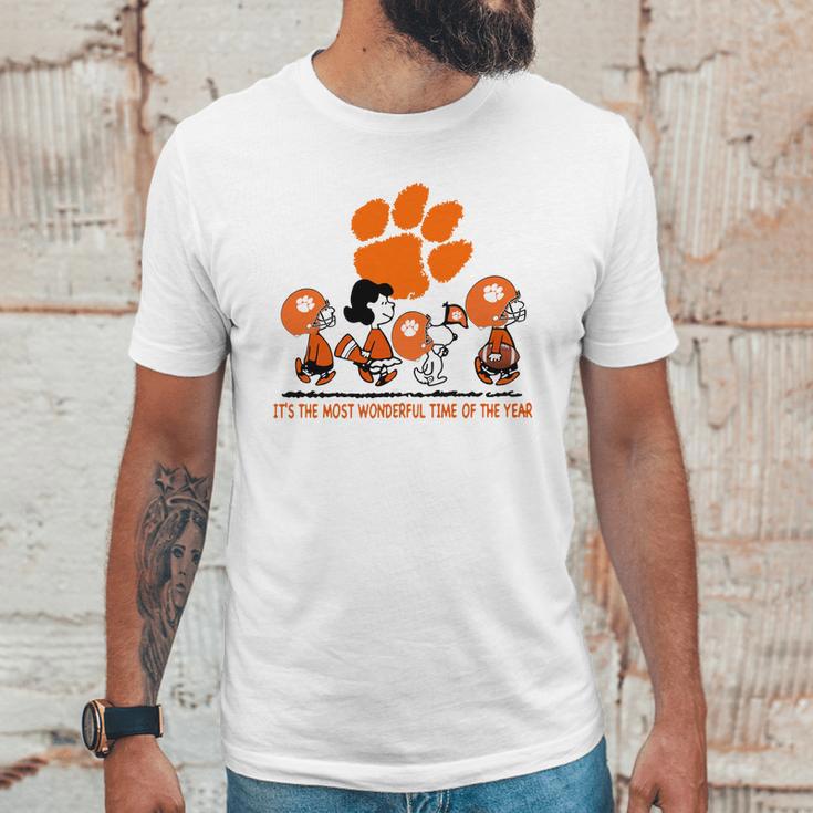 Snoopy And Friends Clemson Tigers Its The Most Wonderful Time Of The Year Shirt Mf Unisex T-Shirt Gifts for Him