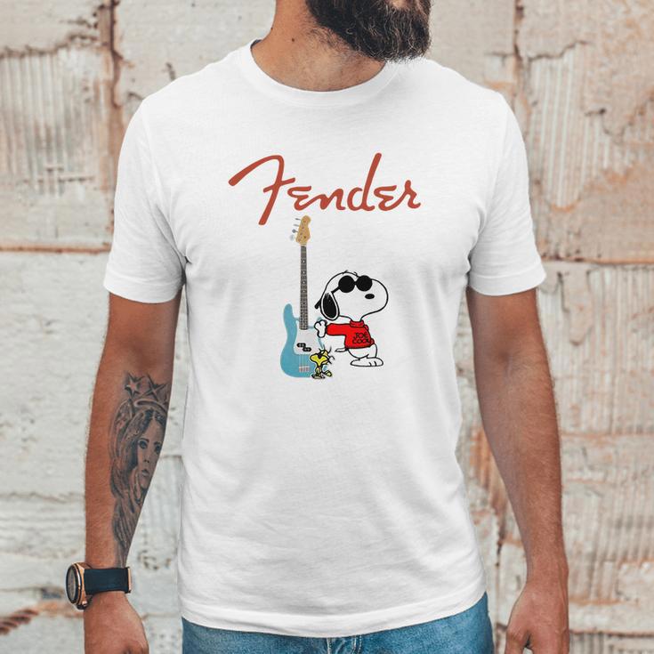 Snoopy Guitar Player Fender Unisex T-Shirt Gifts for Him