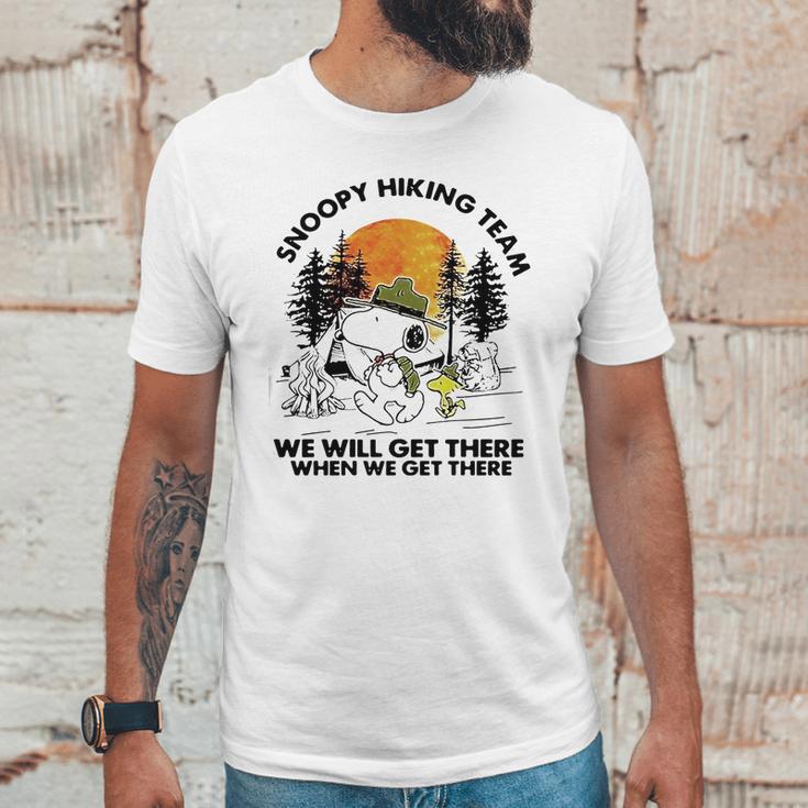 Snoopy Hiking Team We Will Get There When We Get There T-Shirt Unisex T-Shirt Gifts for Him