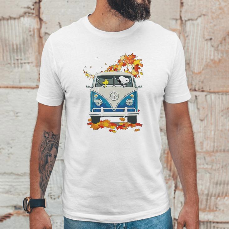 Snoopy And Woodstock Vw Volkswagen Hippie Car Shirt Unisex T-Shirt Gifts for Him