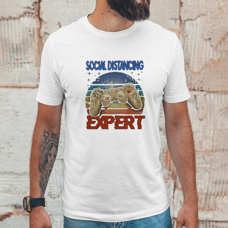 Social Distancing Expert Gamer Vintage Unisex T-Shirt Gifts for Him