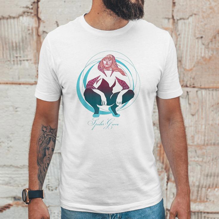 Spider Gwen Crouching Abstract Swirl Graphic Unisex T-Shirt Gifts for Him