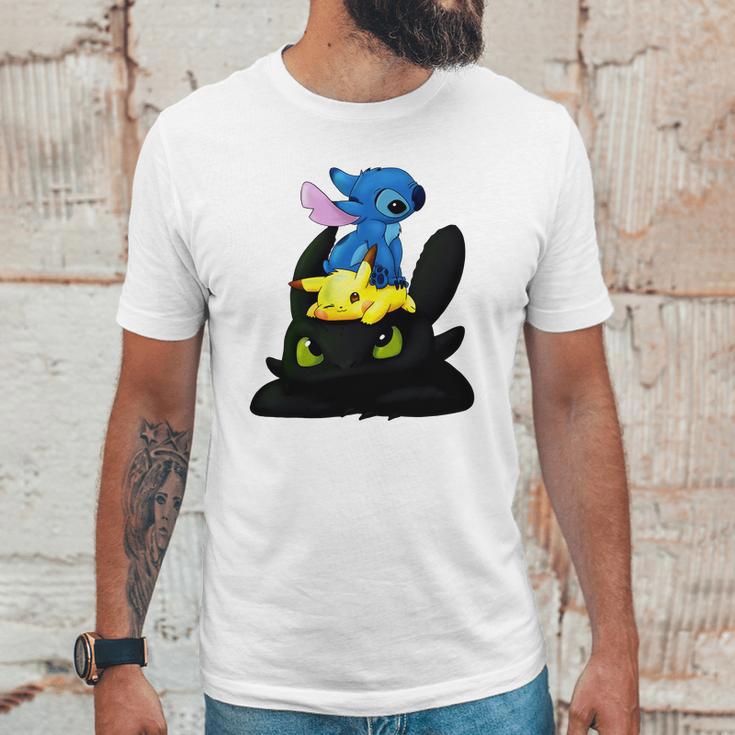 Stitch Pokemon Grinch Unisex T-Shirt Gifts for Him