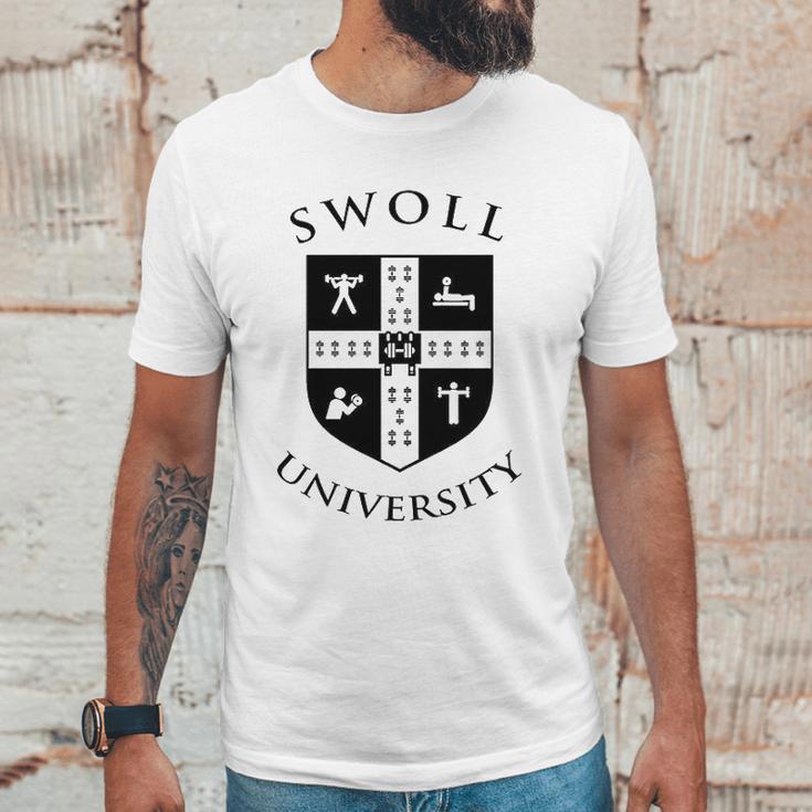 Swoll University Funny Gym Bodybuilding Unisex T-Shirt Gifts for Him