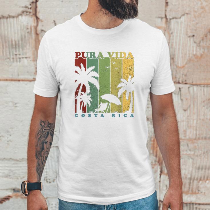 Vintage Retro Summer Vacation Costa Rica Pura Vida Beach Unisex T-Shirt Gifts for Him