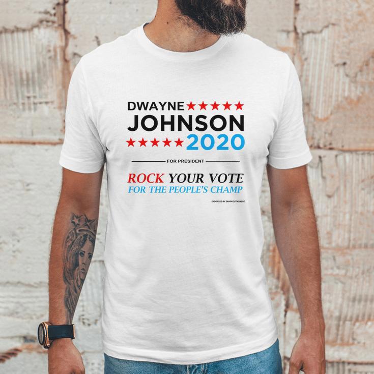 Vote The Rock 2020 President Dwayne Johnson Election Black T-Shirt Unisex T-Shirt Gifts for Him