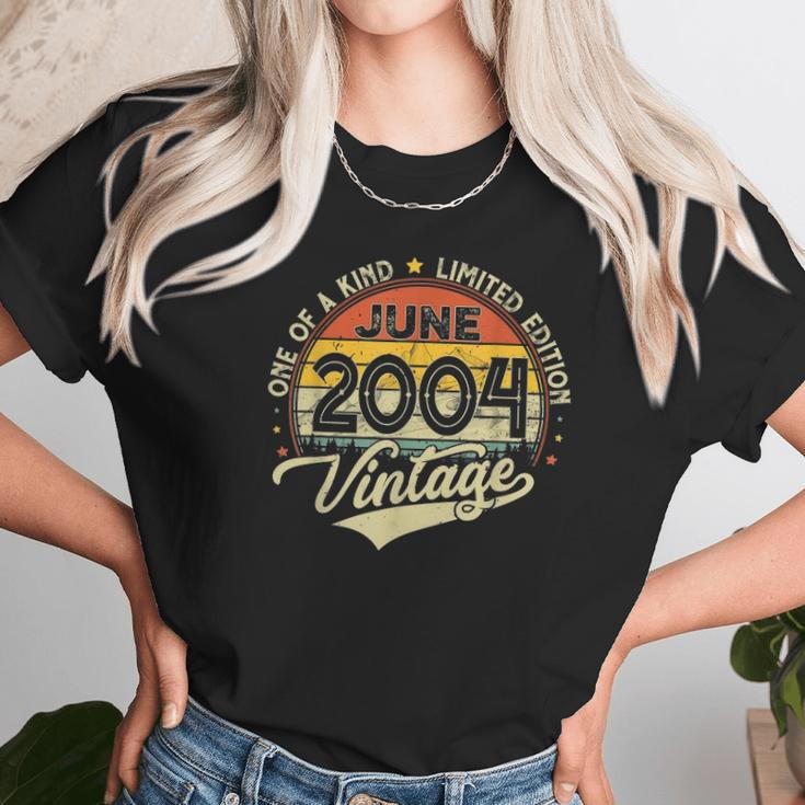 18Th Birthday Gifts 18 Years Old Retro Born In June 2004 Ver2 Unisex T-Shirt Gifts for Her