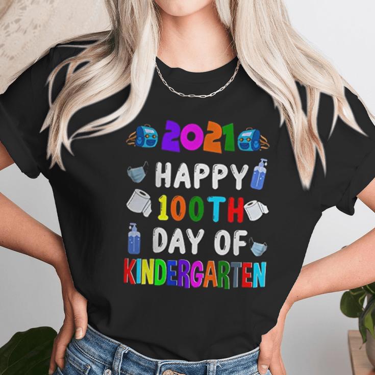 2022 Happy 100Th Day Of Kindergarten Cute 100 Days Unisex T-Shirt Gifts for Her