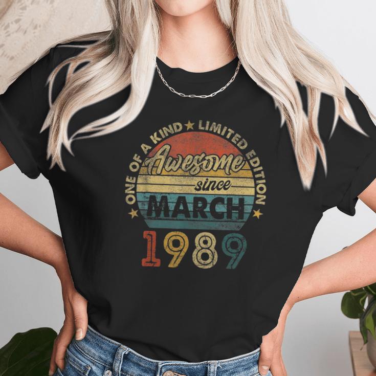 32 Years Old Birthday Gifts Awesome Since March 1989 Ver2 Unisex T-Shirt Gifts for Her