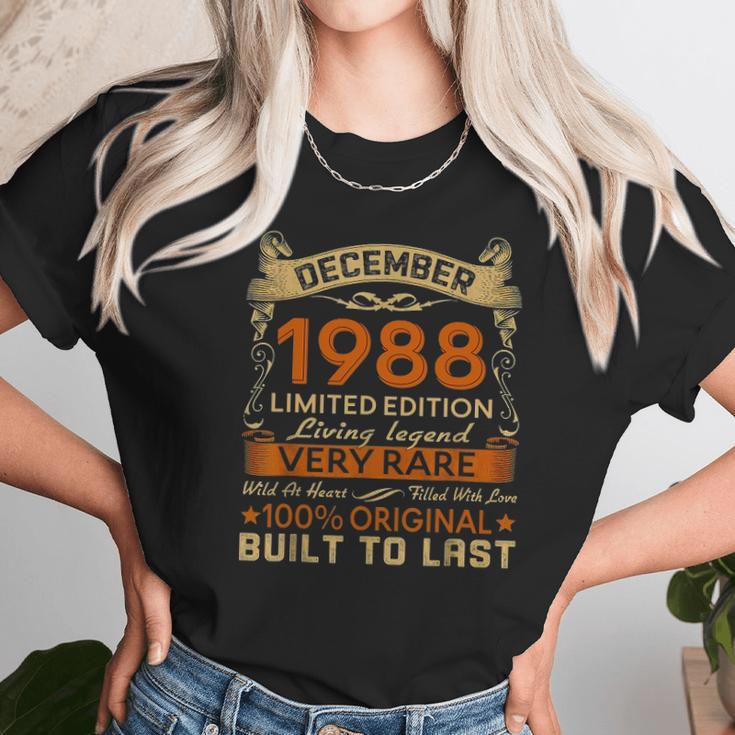 33Rd Birthday Gift 33 Years Old Retro Vintage December 1988 Ver2 Unisex T-Shirt Gifts for Her