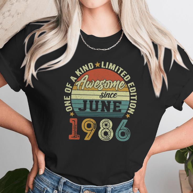 35 Years Old Birthday Awesome Since June 1986 35Th Birthday Unisex T-Shirt Gifts for Her