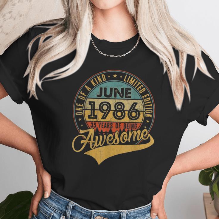 35Th Birthday Gifts 35 Years Old Retro Born In June 1986 Ver2 Unisex T-Shirt Gifts for Her