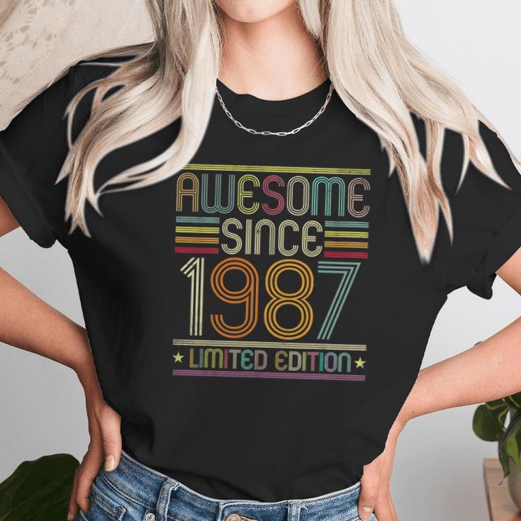 35Th Birthday Vintage Tee 35 Years Old Awesome Since 1987 Ver2 Unisex T-Shirt Gifts for Her