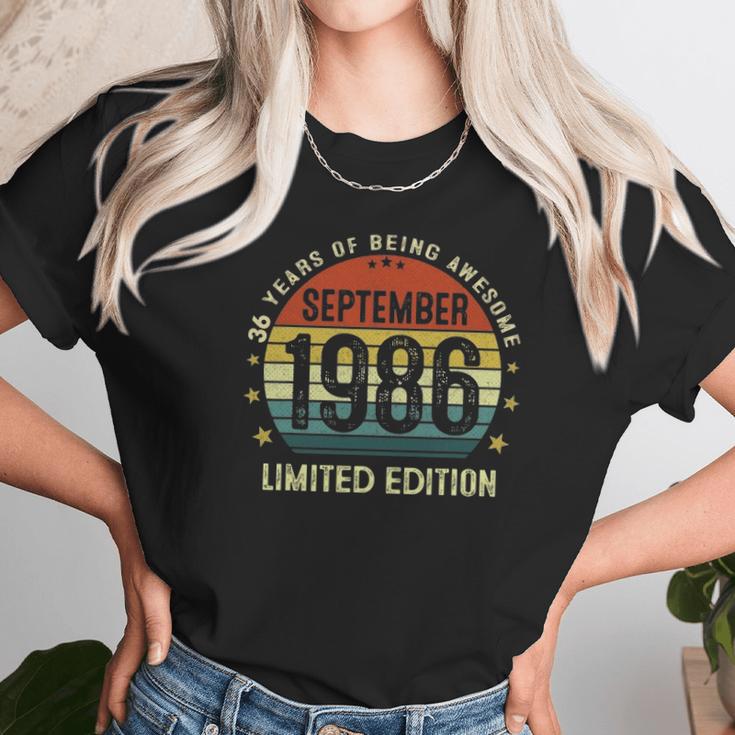 36 Years Old Birthday Vintage September 1986 Limited Edition Unisex T-Shirt Gifts for Her