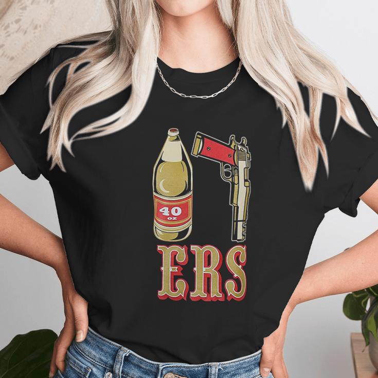 40Oz San Francisco Pistol Golden Empire Unisex T-Shirt Gifts for Her